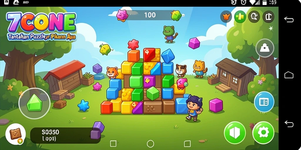 Screenshot gameplay 7CONE yang menunjukkan tantangan Puzzle menarik.