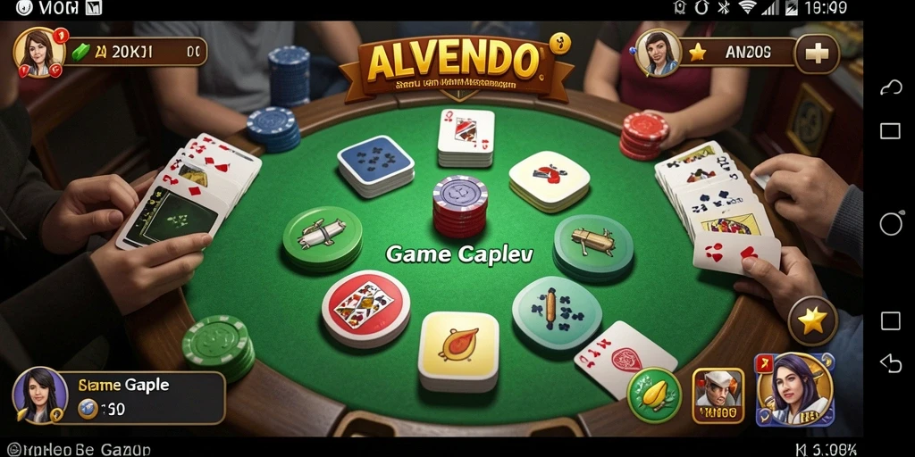 Screenshot gameplay ALVENDO yang menampilkan serunya bermain Gaple.