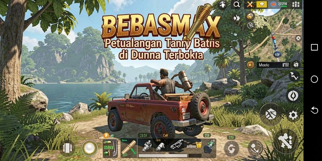 Screenshot gameplay BEBASMAX menunjukkan petualangan di dunia terbuka yang menarik.