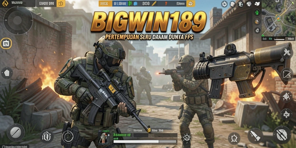 Screenshot gameplay BIGWIN189 dengan aksi menegangkan di medan perang.
