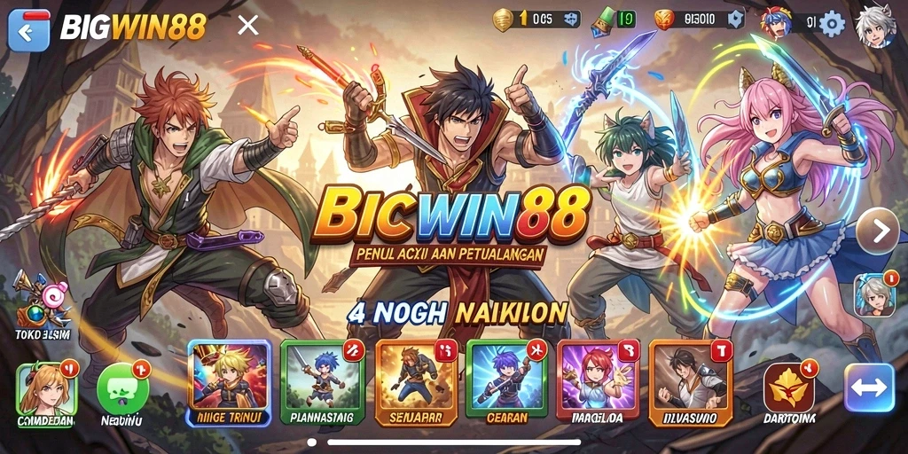 Tampilan gameplay menarik di dunia Anime yang penuh warna.