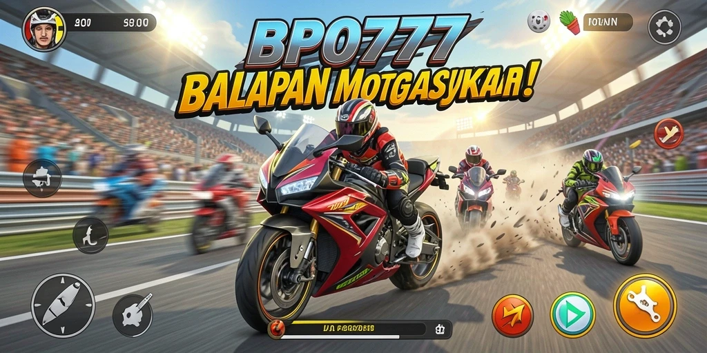 Tampilan gameplay balapan motor yang menegangkan di BPO777.