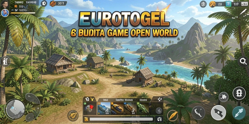 Screenshot gameplay Open World EUROTOGEL dengan pemandangan indah.