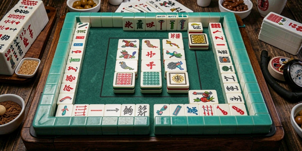 Tangkapan layar gameplay ID777 yang menampilkan papan Mahjong yang interaktif.