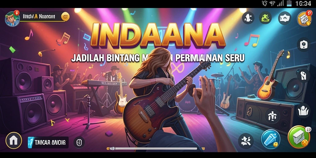 Tampilan screenshot INDAAA menunjukkan gameplay yang dinamis dan penuh warna.