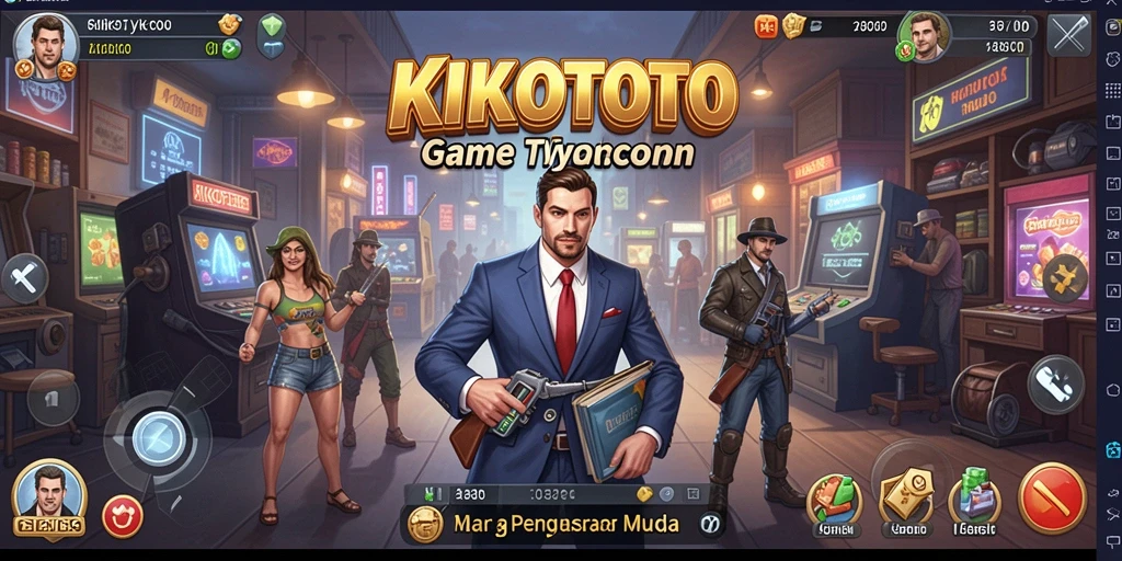 Screenshot gameplay KIKOTOTO menampilkan aksi bisnis yang seru.