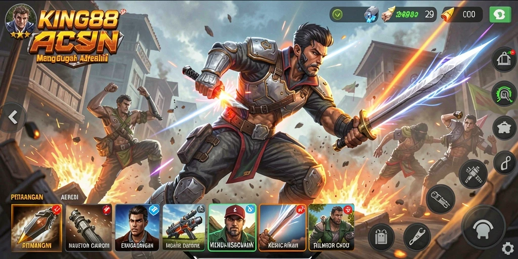 Tampilan gameplay KING88 dengan aksi yang mendebarkan dan grafis menawan.