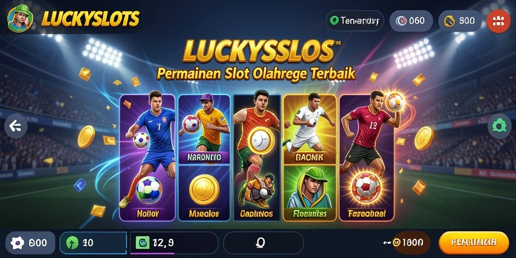 Gameplay LUCKYSLOTS dengan tema olahraga yang menegangkan.