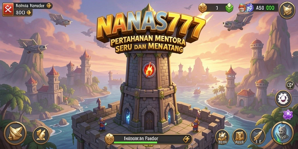 Tampilan gameplay NANAS777 yang strategis dalam Tower Defense.