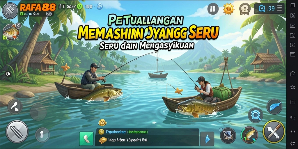 Tampilan gameplay RAFA88 yang menakjubkan saat menangkap ikan.