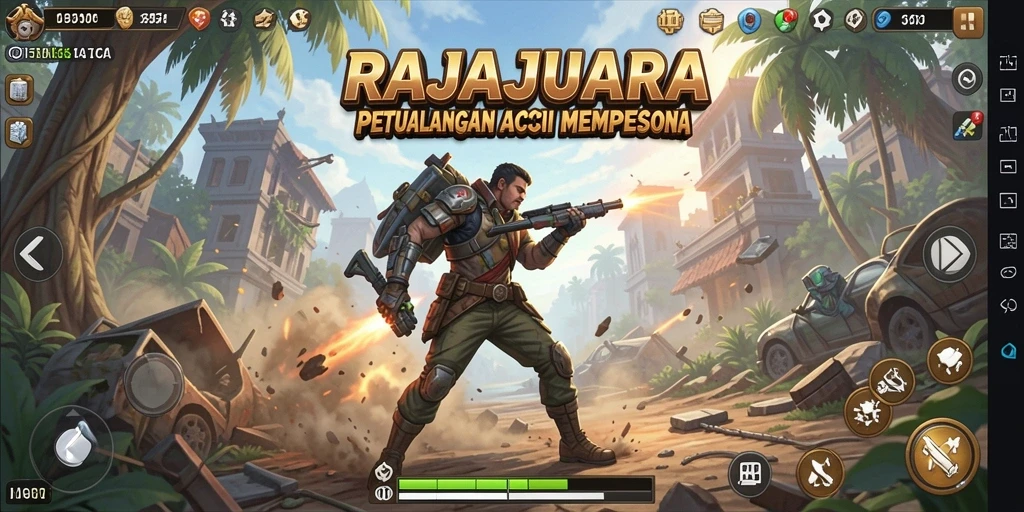 Tampilan gameplay RAJAJUARA yang intens dan mendebarkan.