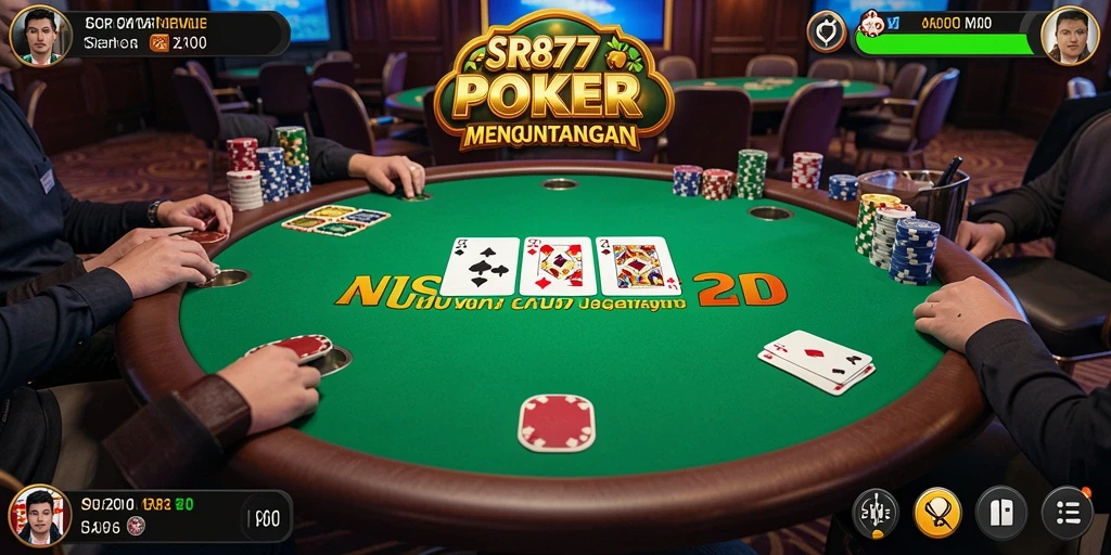 Tampilan gameplay Poker yang menegangkan dan interaktif di SR877.