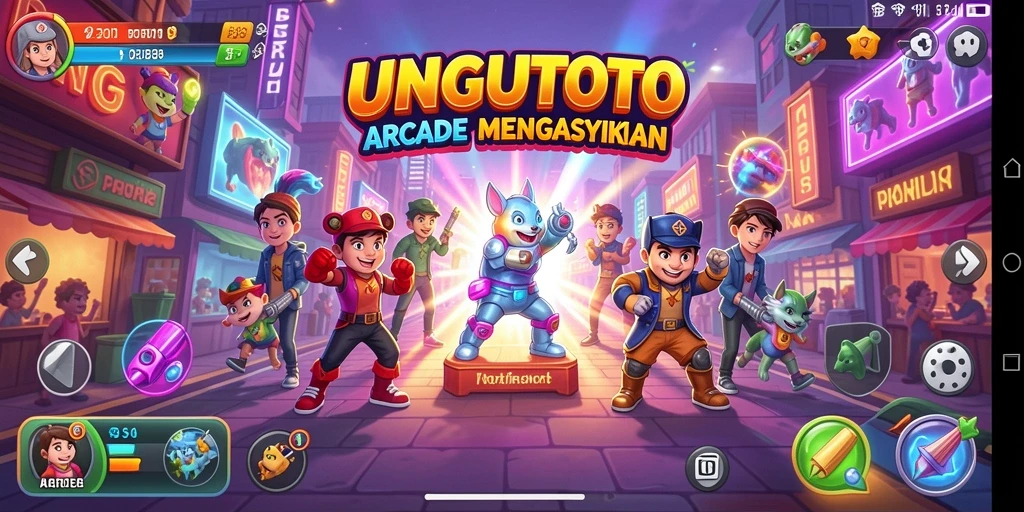 Tangkapan layar gameplay UNGUTOTO menampilkan aksi seru dan penuh warna.