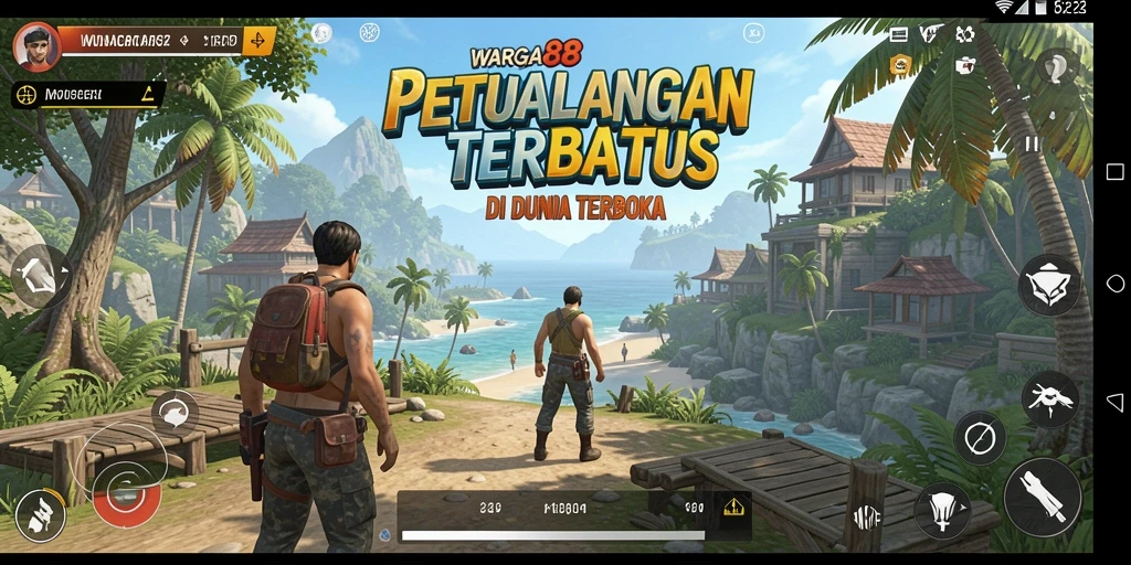 Tangkapan layar gameplay <strong>WARGA88</strong> menunjukkan petualangan seru di dunia terbuka.